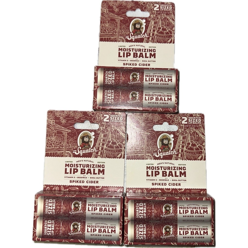 Dr. Squatch Spiked Cider Limited Edition Natural Lip Balm, 0.25 oz, 6pk